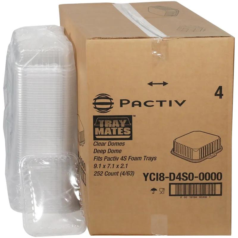 Meat Lid 9.1X7.1X2.1 IN Tray OPS Deep Clear Rectangle Disposable 252/Case