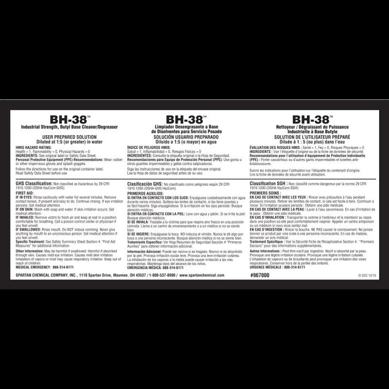 BH-38 Product Label Paper 1/Each