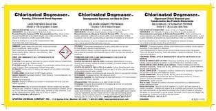 Chlorinated Degreaser Product Label Paper 1/Each