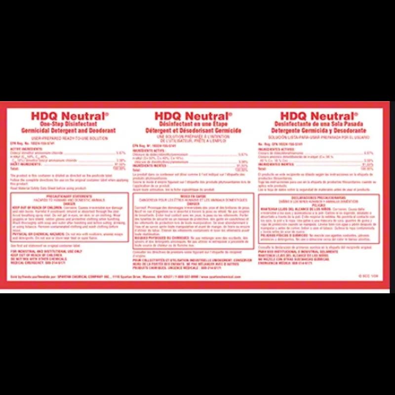 HDQ Neutral Product Label Paper 1/Each