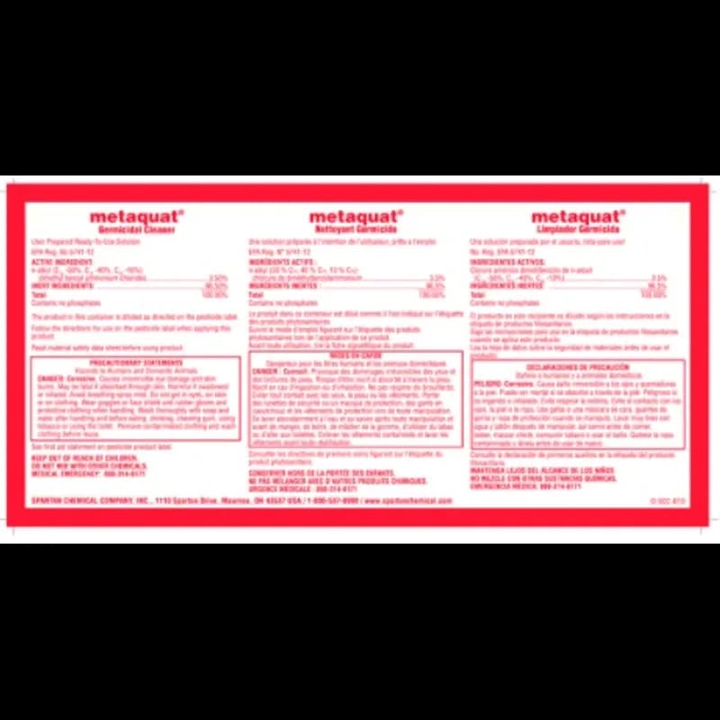 Metaquat Product Label Paper 1/Each
