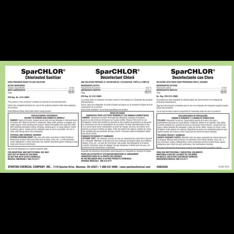 SparChlor Product Label Paper 1/Each