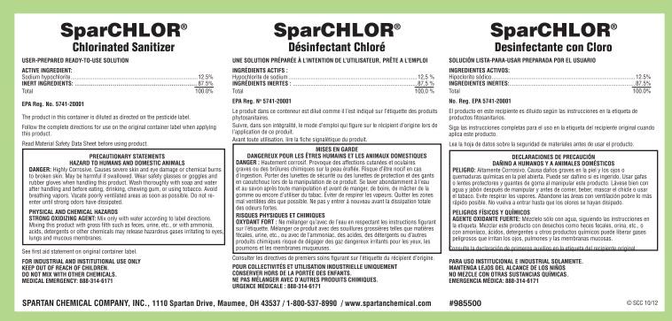 SparChlor Product Label Paper 1/Each