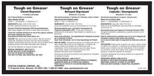 Tough on Grease Product Label Paper 1/Each