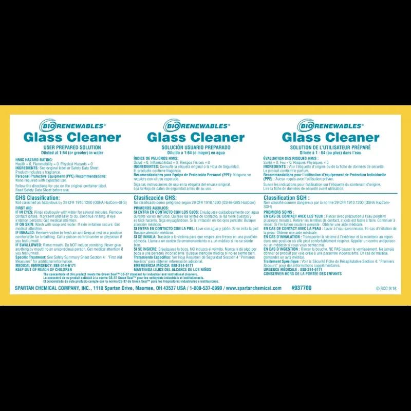 Clean on the Go Super Concentrated Glass & Hard Surface Cleaner 3 Product Label Vinyl White 1/Each