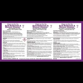 Clean on the Go Acid Bathroom & Shower Cleaner 7 Product Label Paper 1/Each