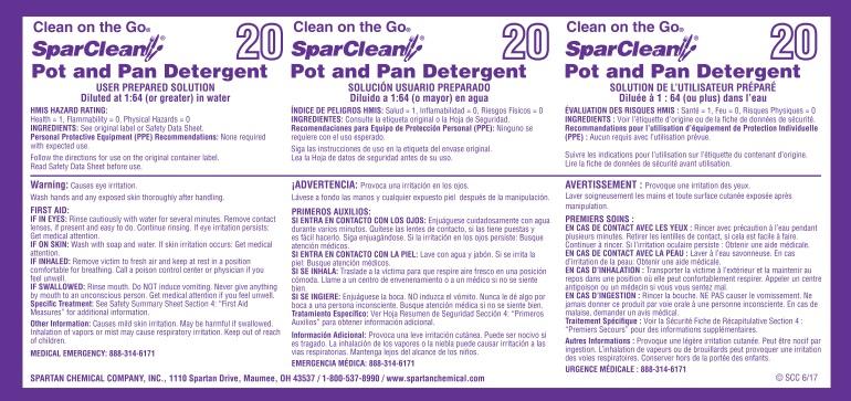 Clean on the Go SparClean Pot & Pan Product Label Paper 1/Each