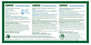 Green Solutions All Purpose Cleaner Product Label Paper 1/Each
