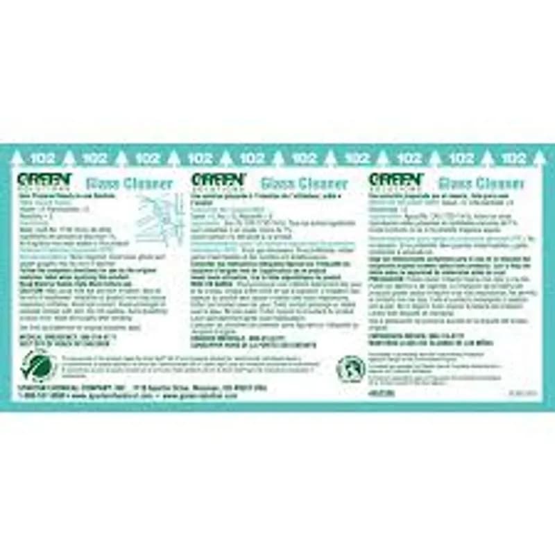 Green Solutions Glass Cleaner Product Label Paper 1/Each