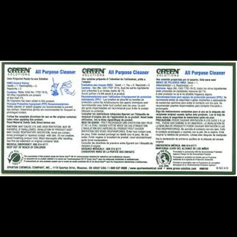 Green Solutions® Green Seal All Purpose Cleaner Product Label Paper All Purpose 1/Each