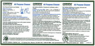 Green Solutions® Green Seal All Purpose Cleaner Product Label Paper All Purpose 1/Each