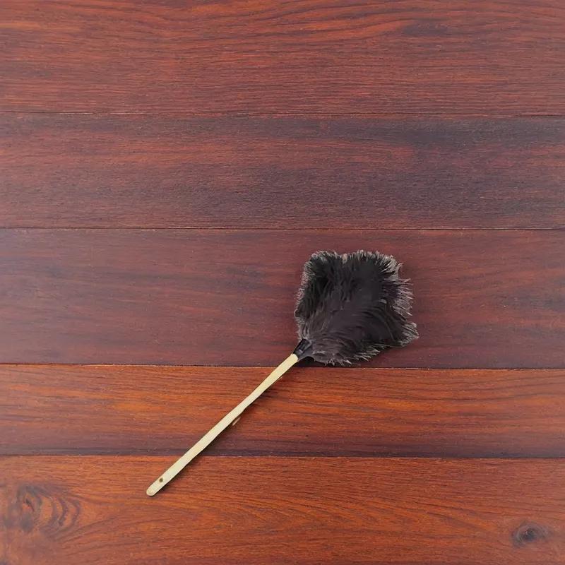 Feather Duster 28 IN Gray With Handle Reusable 1/Each