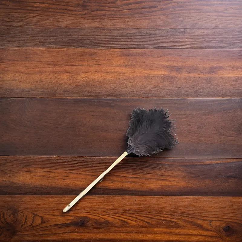Feather Duster 28 IN Gray With Handle Reusable 1/Each