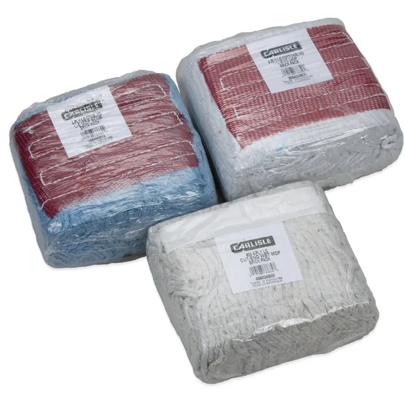 Mop Head Large (LG) White Red Cotton Synthetic Blend 5IN Headband 1/Each