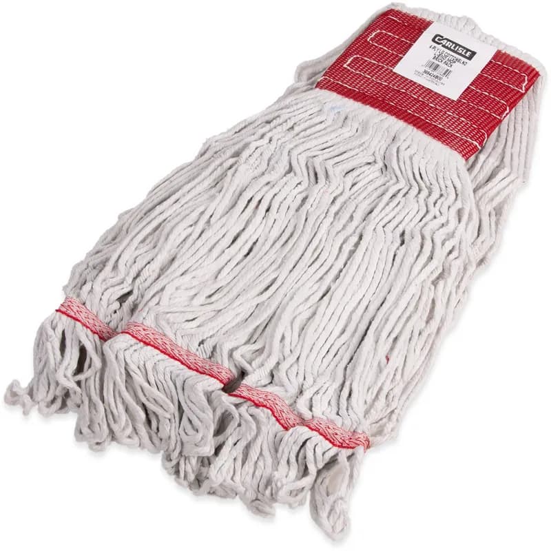 Mop Head Large (LG) White Red Cotton Synthetic Blend 5IN Headband 1/Each
