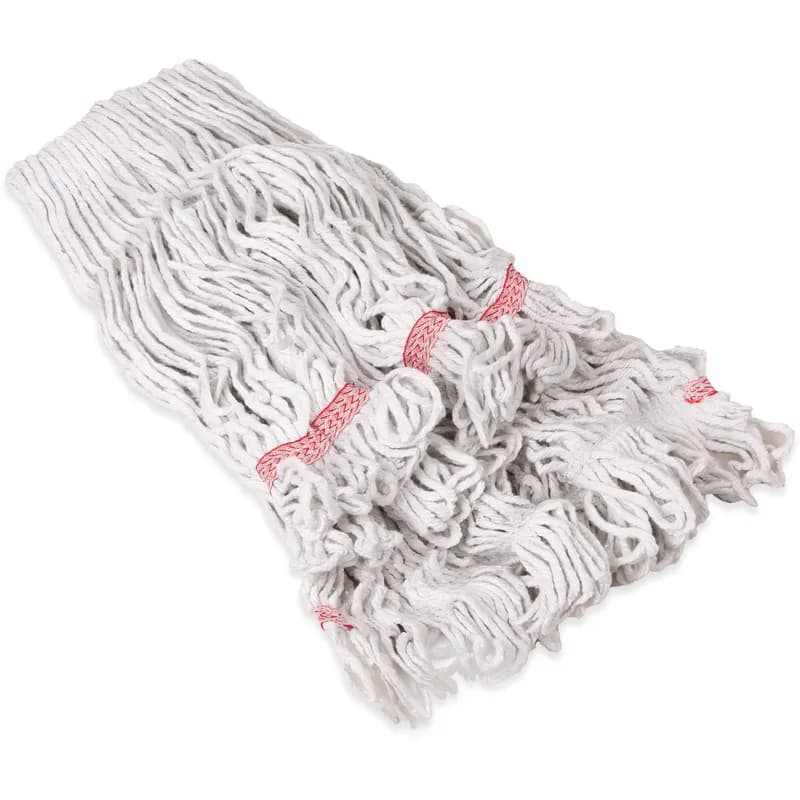 Mop Head Large (LG) White Red Cotton Synthetic Blend 5IN Headband 1/Each