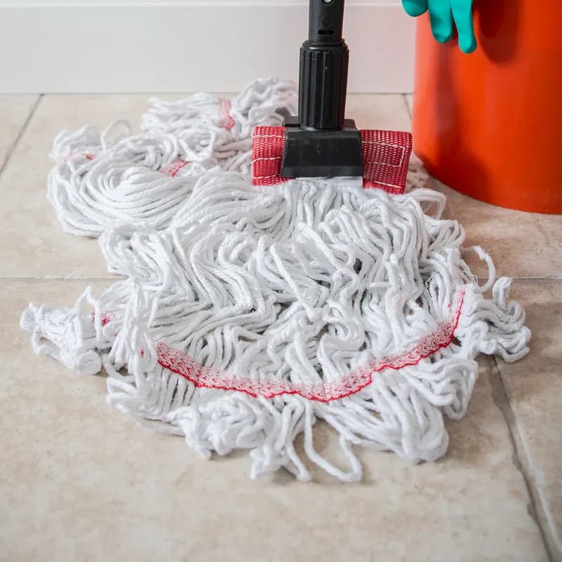 Mop Head Large (LG) White Red Cotton Synthetic Blend 5IN Headband 1/Each