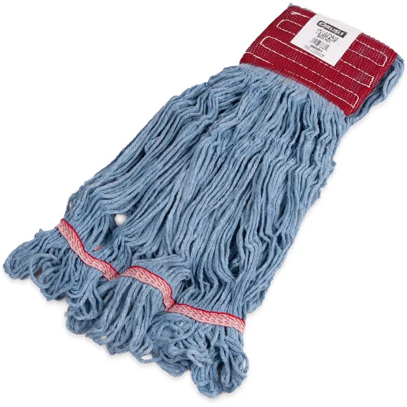 Carlisle Foodservice Products® Flo-Pac® Mop Head Large (LG) Blue Cotton Synthetic Blend 4PLY Loop End Color Coded 1/Each