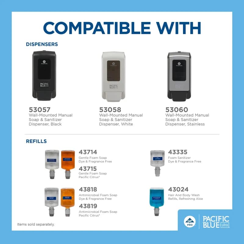 Pacific Blue Ultra™ Hand Soap Foam 1200 mL Pacific Citrus Orange Manual Gentle 4/Case