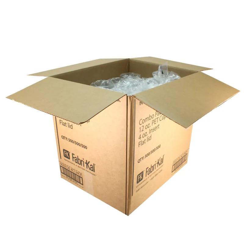 Kal-Clear Cold Cup, Lid & Insert Combo With Flat Lid 12 OZ PET Clear No Hole 500/Case