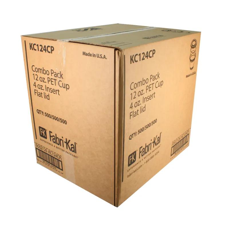 Kal-Clear Cold Cup, Lid & Insert Combo With Flat Lid 12 OZ PET Clear No Hole 500/Case