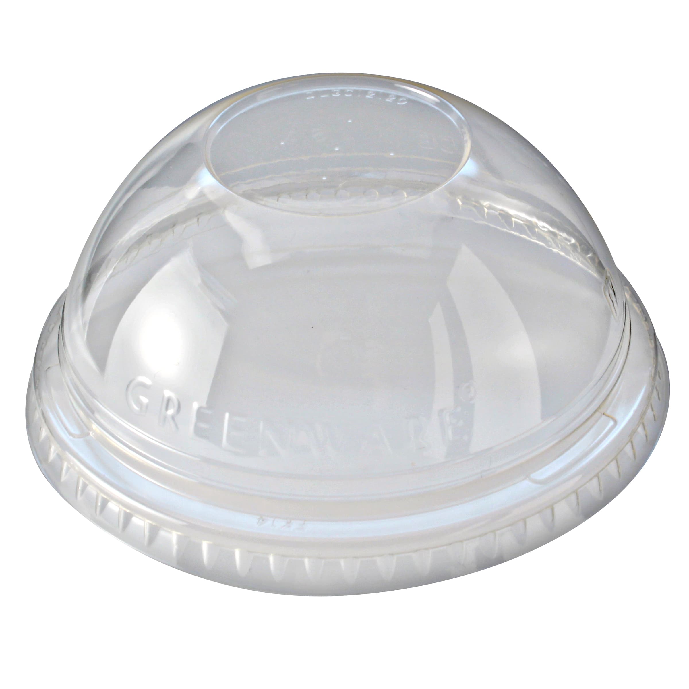 Greenware® Lid Dome 3.8X1.6 IN PLA Clear For 12-20 OZ Cold Cup No Hole 1000/Case