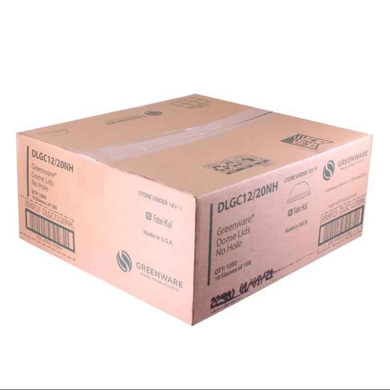 Greenware® Lid Dome 3.8X1.6 IN PLA Clear For 12-20 OZ Cold Cup No Hole 1000/Case