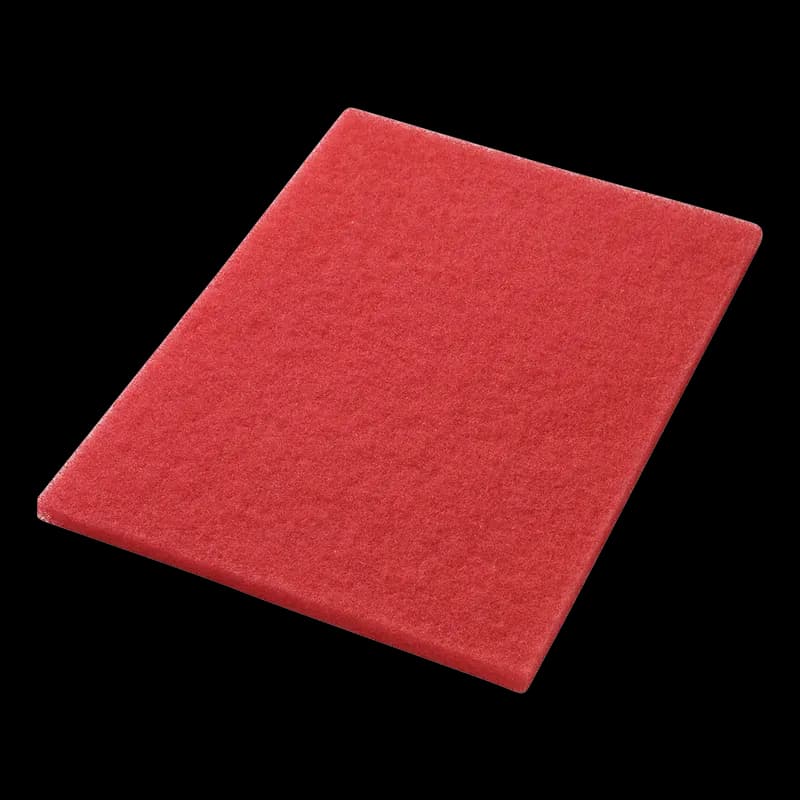 Burnishing Pad 14X20 IN Red Polyester Fiber 5/Case