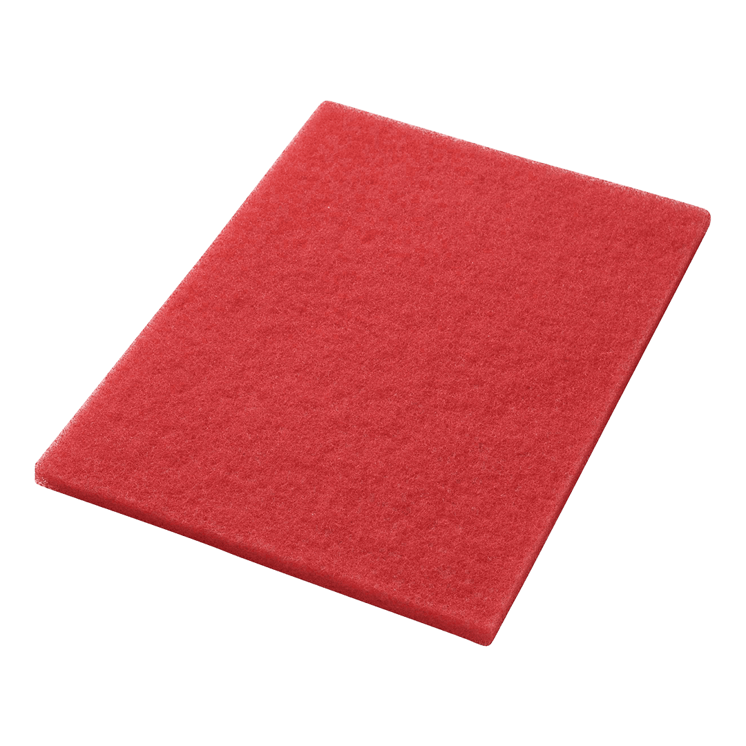 Buffing Pad 14X28 IN Red Polyester Fiber 5/Case