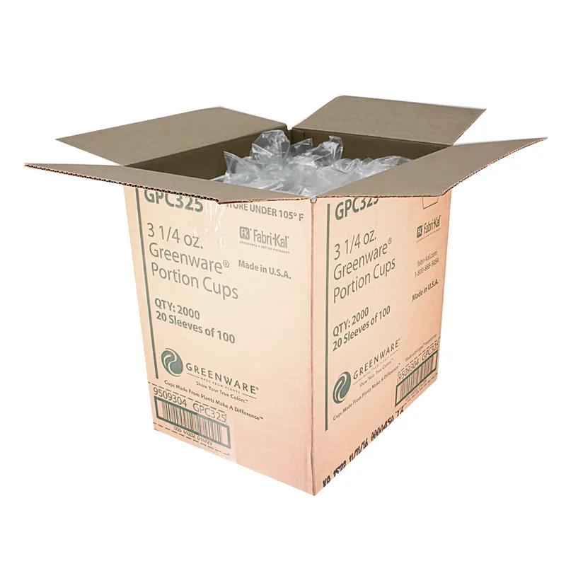 Greenware® Souffle & Portion Cup 3.3 OZ PLA Clear Round 2000/Case
