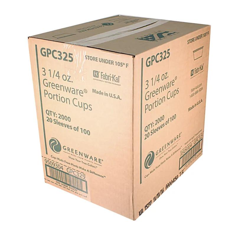 Greenware® Souffle & Portion Cup 3.3 OZ PLA Clear Round 2000/Case