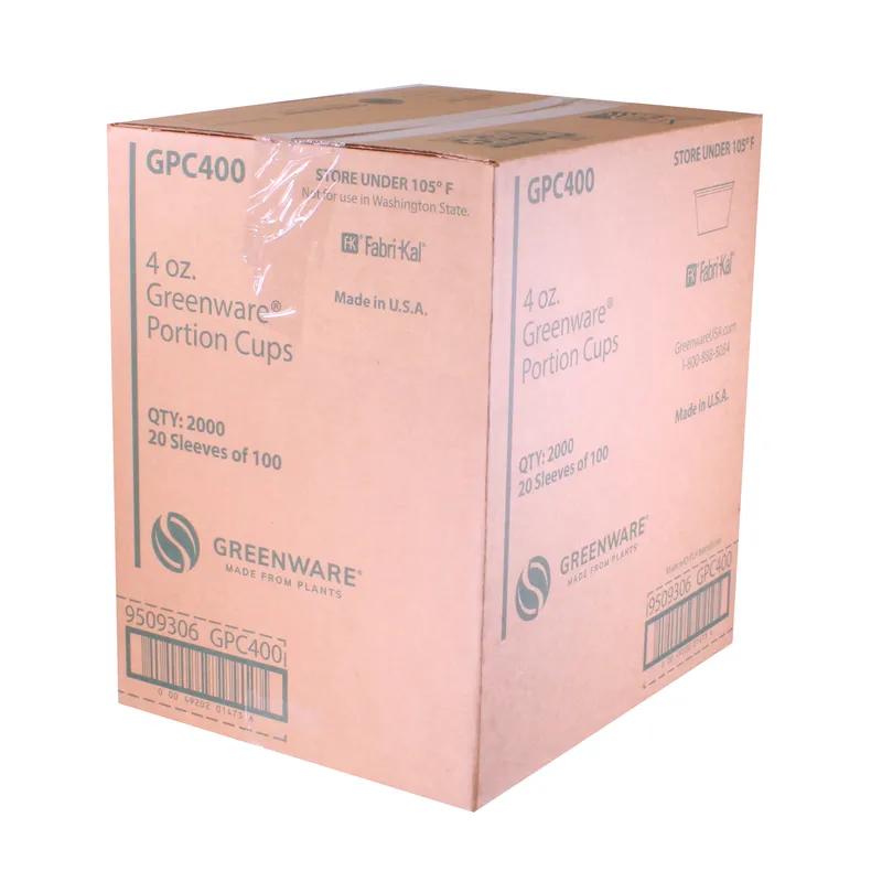Greenware® Souffle & Portion Cup 4 OZ PLA Clear Round 2000/Case