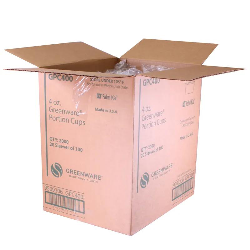 Greenware® Souffle & Portion Cup 4 OZ PLA Clear Round 2000/Case