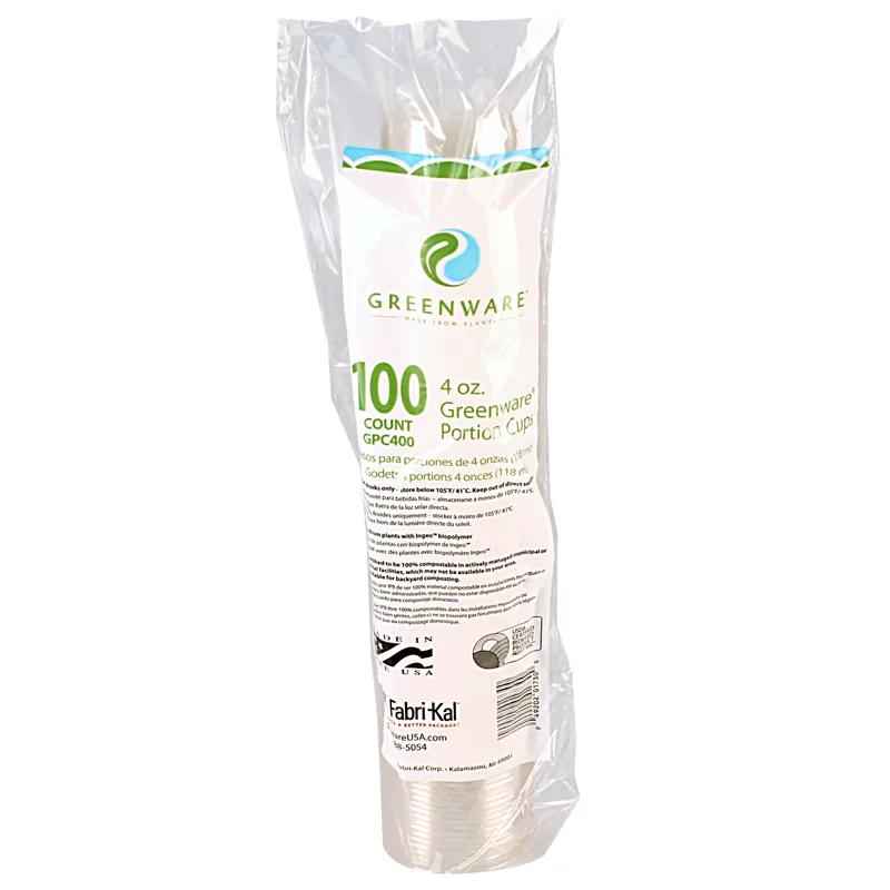 Greenware® Souffle & Portion Cup 4 OZ PLA Clear Round 2000/Case