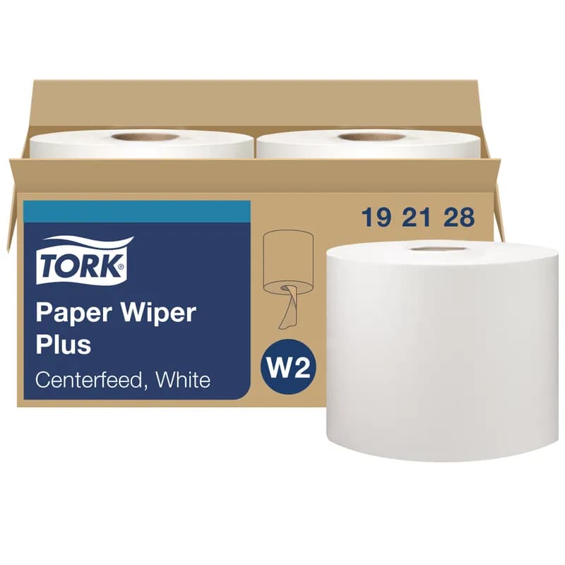 Tork Roll Paper Wiper W2 15.2X9.8 IN 380 FT 1PLY White Centerfeed Refill 300 Sheets/Roll 2 Rolls/Case 600 Sheets/Case