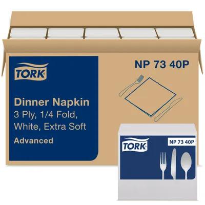Dinner Napkins 17X16.25 IN White Paper 3PLY 1/4 Fold Refill 100 Count/Pack 20 Packs/Case 2000 Count/Case