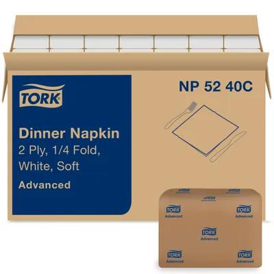 Advanced Dinner Napkins 16.25X15 IN White Paper 2PLY 1/4 Fold Refill 375 Count/Pack 8 Packs/Case 3000 Count/Case