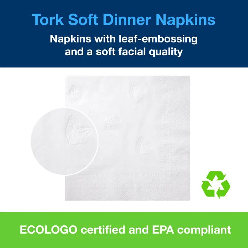Advanced Dinner Napkins 16.25X15 IN 8.125X7.5 IN White Paper 2PLY 1/4 Fold Refill Embossed 375 Count/Pack 8 Packs/Case
