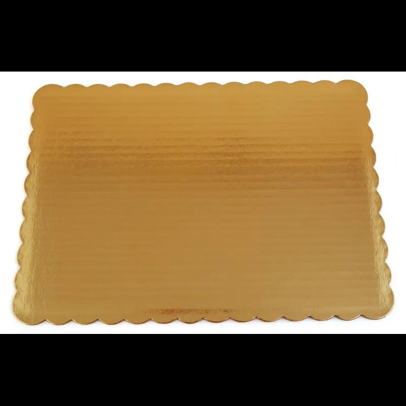Cake Pad 14X10 IN Corrugated Cardboard Gold C-Flute Scalloped 100/Case