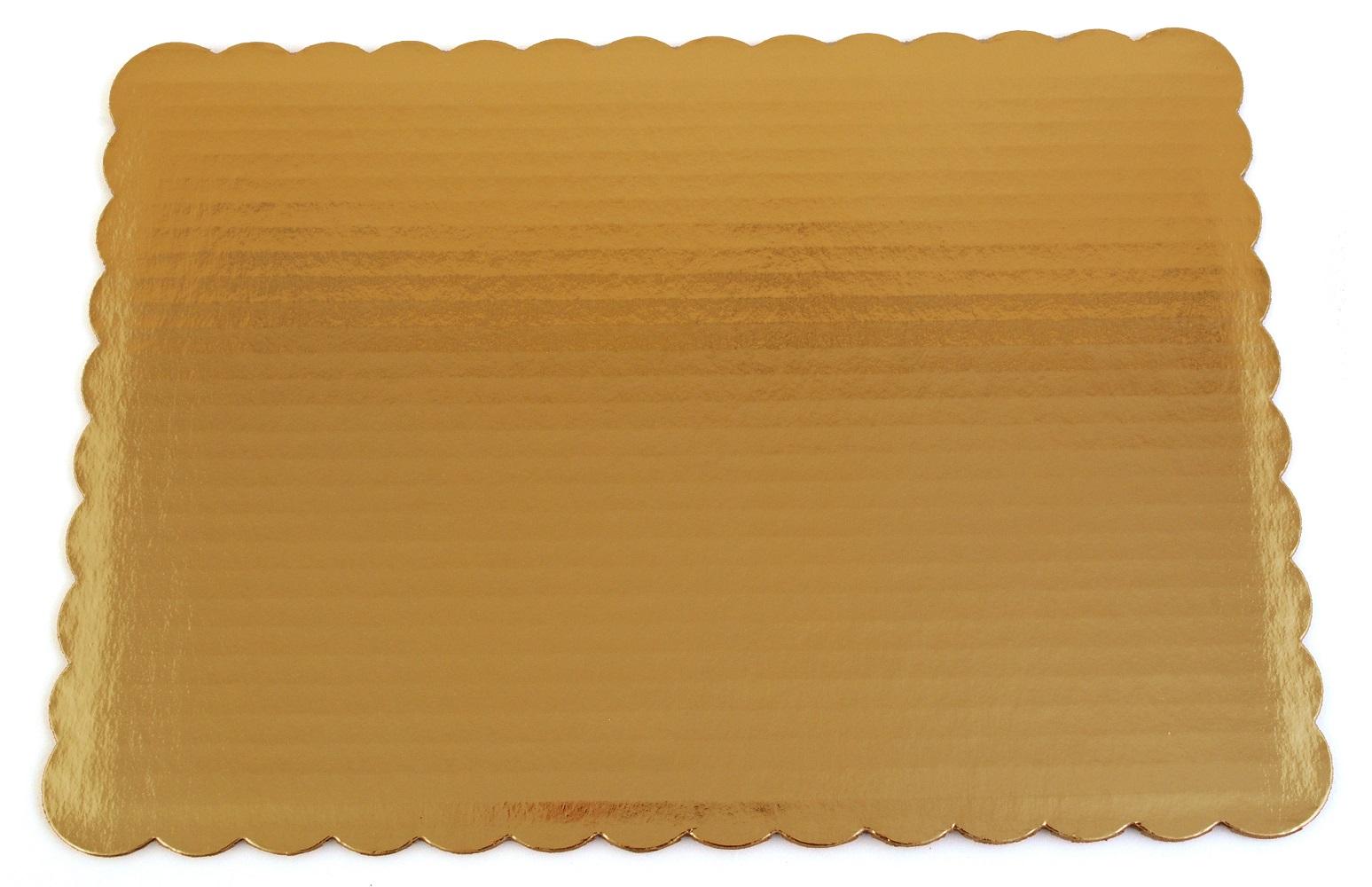 Cake Pad 14X10 IN Corrugated Cardboard Gold C-Flute Scalloped 100/Case