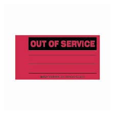 Out Of Service Hang Tag 100/Pack