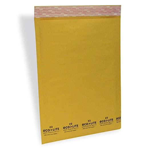 Eco-Lite Bubble Mailer 8.5X12 IN Kraft #2 Self-Seal 100/Case