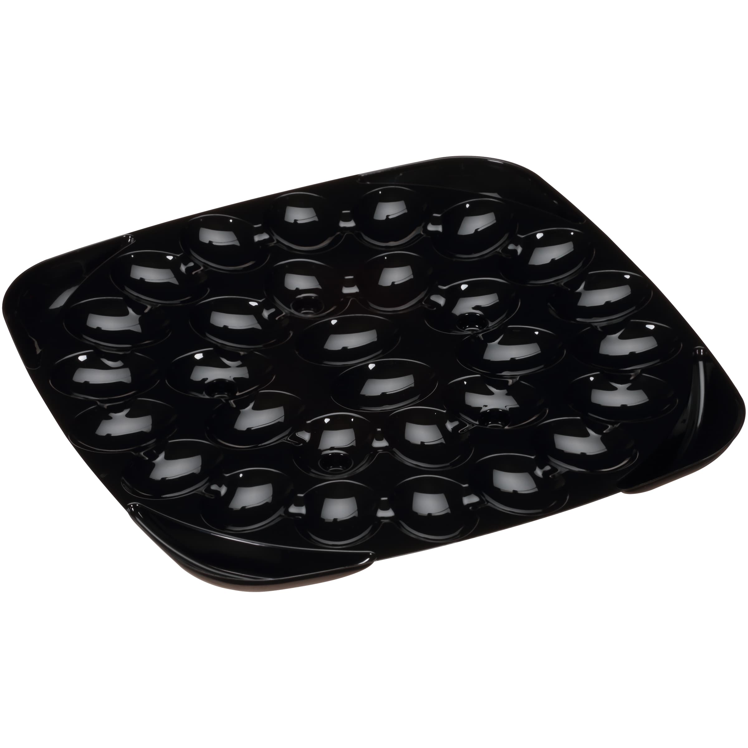 Mozaïk® Egg Take-Out Container Insert 10.7X10.7X0.63 IN 30 Compartment PS Black Square 25/Case