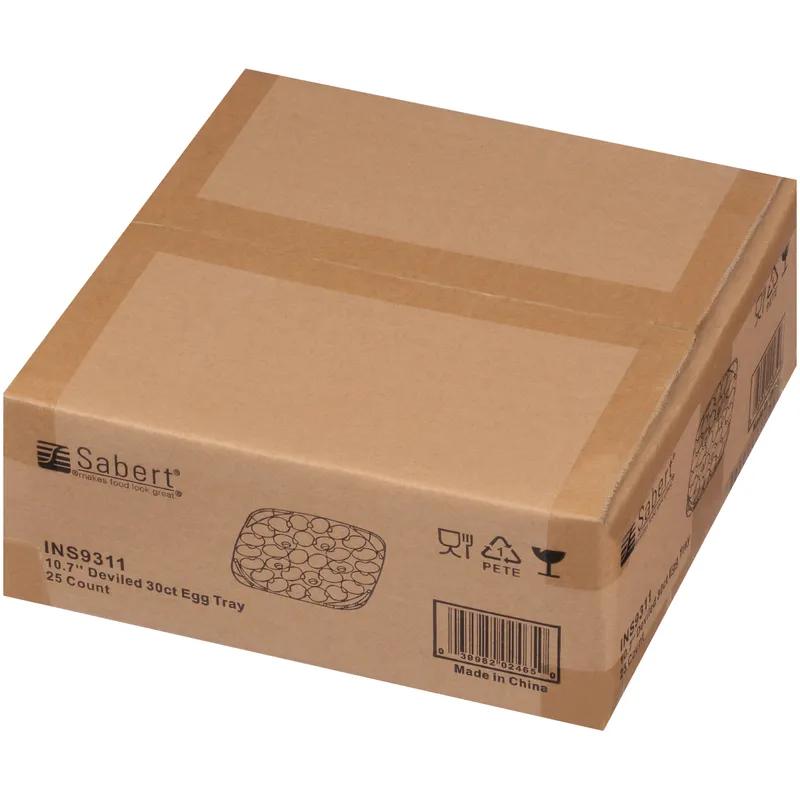 Mozaïk® Egg Take-Out Container Insert 10.7X10.7X0.63 IN 30 Compartment PS Black Square 25/Case