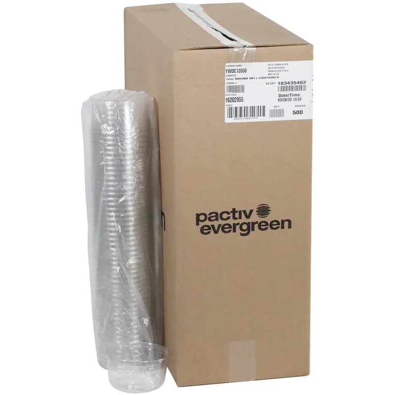 Deli Container Base 12 OZ PET Clear Round 500/Case