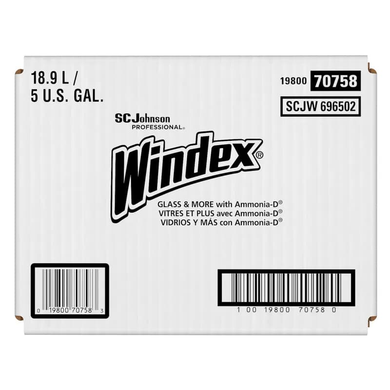 Windex® Glass & Surface Cleaner 5 GAL Ammonia-D Refill Streak-Free 5/Case
