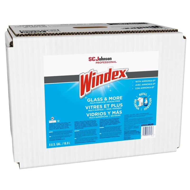 Windex® Glass & Surface Cleaner 5 GAL Ammonia-D Refill Streak-Free 5/Case