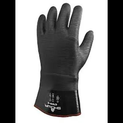 Gloves Large (LG) 6 IN Black Nitrile Rubber Neoprene Disposable Chemical Resistant 1/Pair