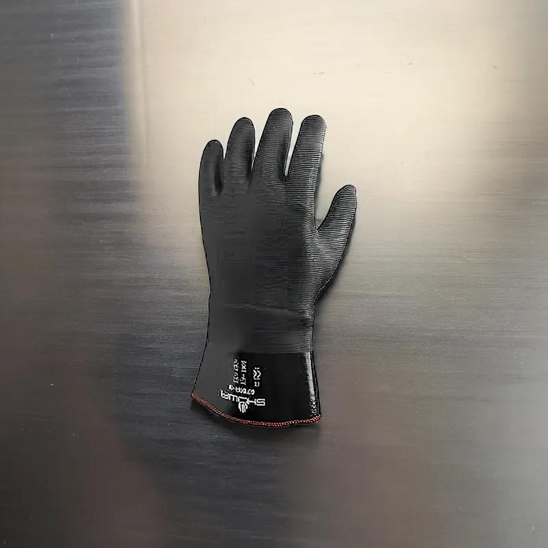 Gloves Large (LG) 6 IN Black Nitrile Rubber Neoprene Disposable Chemical Resistant 1/Pair
