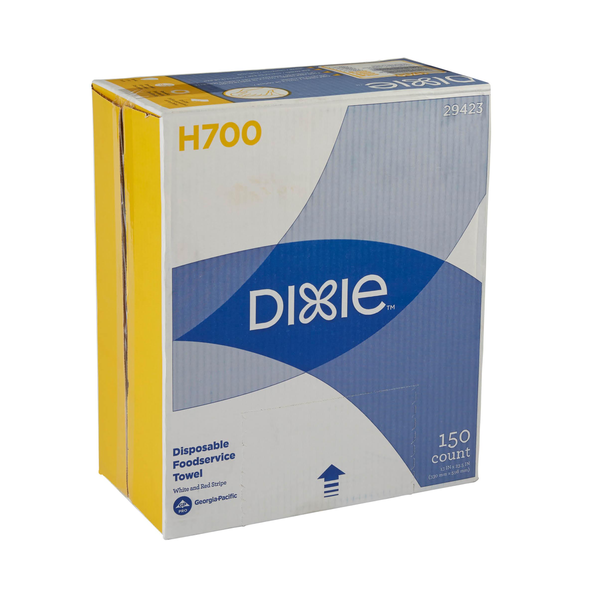 Dixie® Foodservice Cleaning Towel 23.5X13 IN Medium 1 White Red Stripe Disposable Reusable With Box 150/Case